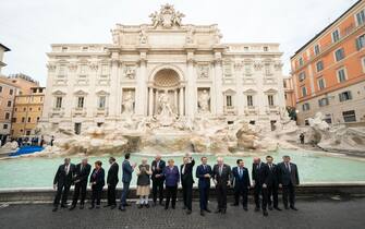 I leader del G20 a fontana di Trevi, Roma