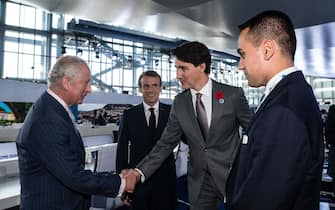 Italian Foreign Minister Luigi Di Maio with Charles, Prince of Wales, French President Emmanuel Macron and Canadian Prime Minister Justin Trudeau, during the G20 summit of world leaders to discuss climate change, covid-19 and the post-pandemic global recovery, at the Roma Convention Center La Nuvola, in Rome, Italy, 31 October 2021. ANSA/ANGELO CARCONI