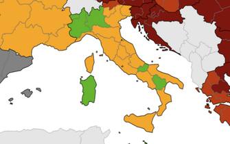 mappa ecdc con le zone in italia