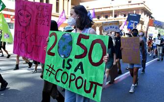 Manifestazione contro la Cop26 Manifestanti contro la Cop26 a Sydney, in Australia