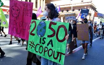 Manifestanti contro la Cop26 a Sydney, in Australia