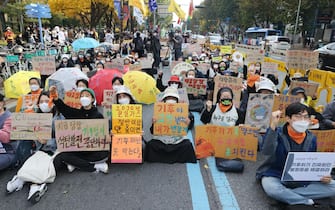 Manifestazione per il clima a Seul, in Corea del Sud