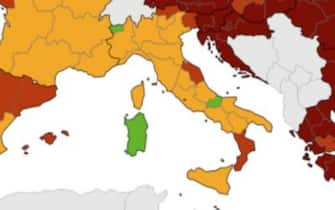 La mappa Ecdc dell'Italia