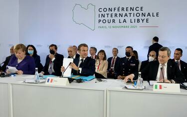 draghi macron merkel conferenza libia ansa