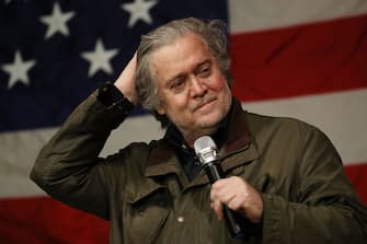 886626132 FAIRHOPE, AL - DECEMBER 05: Steve Bannon speaks before introducing Republican Senatorial candidate Roy Moore during a campaign event at Oak Hollow Farm on December 5, 2017 in Fairhope, Alabama. Mr. Moore is facing off against Democrat Doug Jones in next week's special election for the U.S. Senate. (Photo by Joe Raedle/Getty Images)