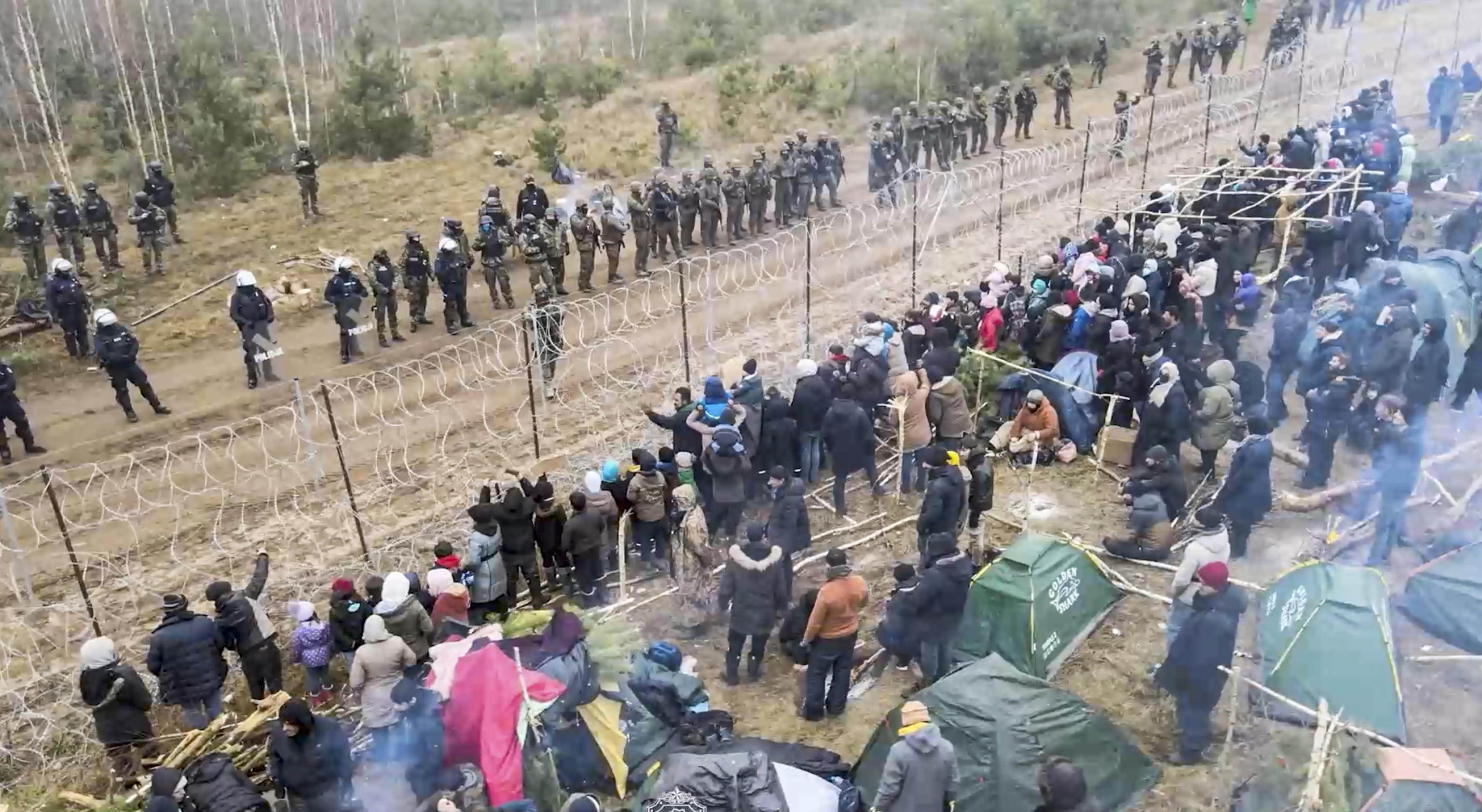 Migranten an der weißrussisch-polnischen Grenze