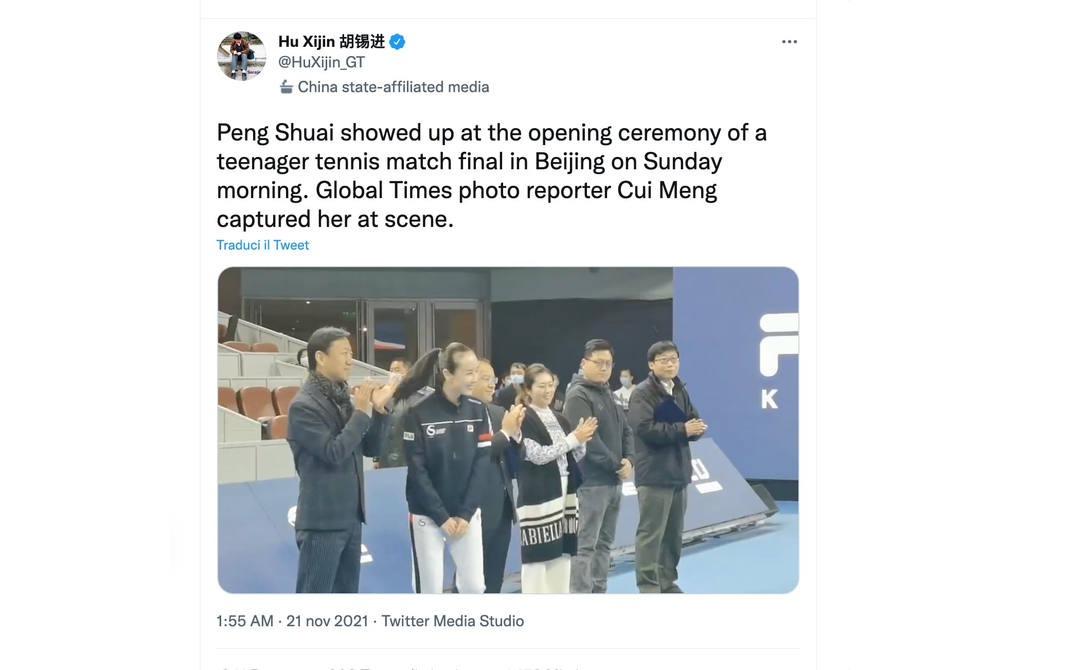 China, tennis player Peng Shuai appears in images of a public event in Beijing