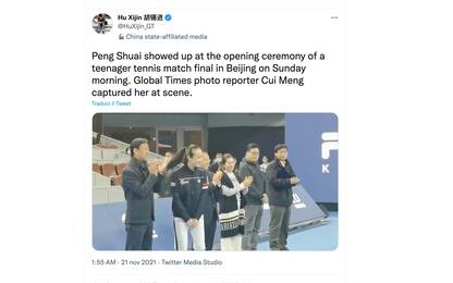 Cina, Peng Shuai compare a evento pubblico. Poi parla con il Cio