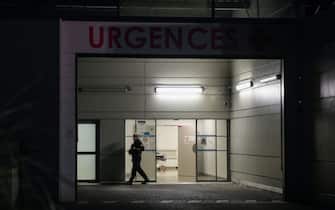 The entrance to the emergency room of the hospital in Calais, France