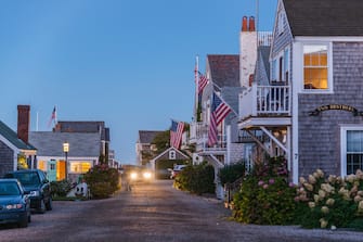 USA, Massachusetts, Nantucket Island . view of Nantucket village