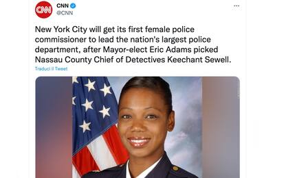 Usa, Keechant Sewell è la prima donna a capo della polizia di New York
