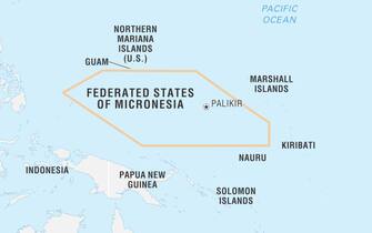 World Data Locator Map, Federated States of Micronesia. (Photo by: Encyclopaedia Britannica/Universal Images Group via Getty Images)