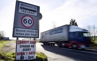 epa07418926 (26/66) A defaced sign designates the border between the Republic of Ireland and Northern Ireland on the A13 Road near Londonderry in Britain, 01 March 2019.  Neither the UK nor the EU wants a hard border, and the Irish backstop is the mechanism that negotiators agreed upon to prevent that from happening. The open border, a now-invisible, 499-kilometer (310-mile) line running through countryside, farmland and bisecting main roads, is enshrined in an international peace deal that in 1998 helped to extinguish decades of sectarian and political violence in Northern Ireland; a period known as the Troubles. Over 3,000 people died during the Troubles, which saw unionist paramilitaries from largely Protestant areas, who identify as British, and republican militias from largely Catholic areas, who sought a re-unified Ireland, trade terror. Britain is scheduled to leave the European Union on 29 March 2019, two years after Prime Minister Theresa May invoked Article 50, the mechanism to notify the EU of her country's intention to abandon the member's club after the tightly-contested 2016 referendum. The results of that referendum exposed a divided nation. Leave won, claiming 52 percent of the overall vote. Voters in England and Wales came out in favor of leave, while Scotland and Northern Ireland plumped for remain.  EPA/NEIL HALL  ATTENTION: For the full PHOTO ESSAY text please see Advisory Notice epa07418899 , epa07418900