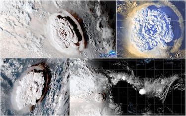 Le immagini satellitari dopo l'eruzione del vulcano Hunga Tonga-Hunga Haʻapai