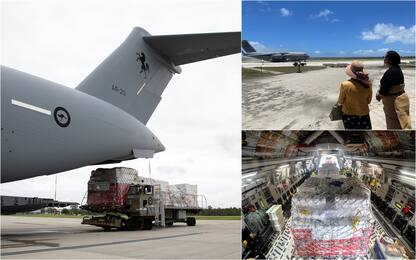 Eruzione Tonga, atterrati i primi aerei con aiuti umanitari. FOTO