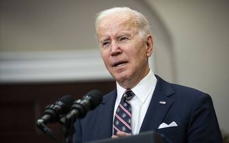 U.S. President Joe Biden speaks in the Roosevelt Room of the White House in Washington, D.C., U.S., on Thursday, Feb. 3, 2022. Biden said a "major terrorist threat" was eliminated during a U.S. raid in northwest Syria in which Islamic State leader Abu Ibrahim al-Hashimi al-Qurayshi was killed. Photographer: Al Drago/Bloomberg