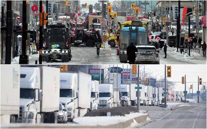 Covid, prosegue la protesta dei camionisti in Canada: oltre 20 arresti