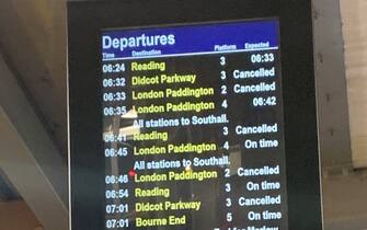 Trains canceled at an English station