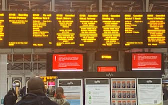 Warning panels in London train station