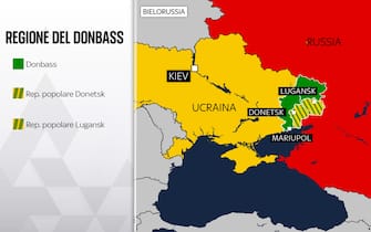 Mappa del Donbass