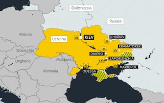 cartina dell'invasione russa in ucraina