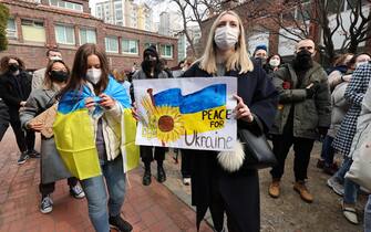 Demonstration for peace in Ukraine in Seoul