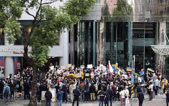 Manifestazione per la pace in Ucraina a Taipei