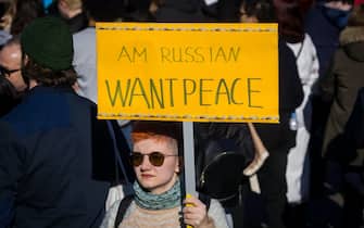 Protesters in Russia against the invasion of Ukraine