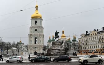 A picture shows the Saint Sophia square in Kiev on November 22, 2016.
Kiev police said they were investigating an attack by far-right activists on a Russian bank and the office of a Ukrainian politician who is close friends with Kremlin chief Vladimir Putin. Ukraine had marked the third anniversary of the start of three months of protests that resulted in the country's Russian-backed former president being ousted in February 2014 as the former Soviet republic set on a pro-European Union course. / AFP / Sergei SUPINSKY        (Photo credit should read SERGEI SUPINSKY/AFP via Getty Images)