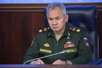 epa09652539 Russian Defence Minister Sergei Shoigu attends an expanded meeting of the Russian Defence Ministry Board in Moscow, Russia, 21 December 2021.  EPA/MIKHAIL TERESHCHENKO / KREMLIN POOL / SPUTNIK MANDATORY CREDIT