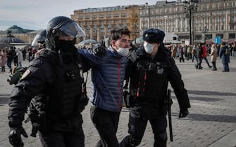 A protester in Russia