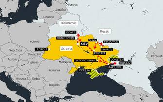 La mappa con i corridoi umanitari per uscire dall'Ucraina