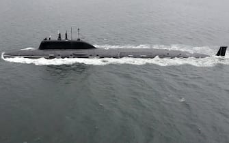 RUSSIA  FEBRUARY 19, 2022: A Russian nuclear submarine prepares to launch a 3M-54 Kalibr cruise missile as part of the strategic deterrence force drills in the Black Sea. Those have involved military command structures, missile combat crews, warship and strategic bomber crews, along with armament reliability checks of the strategic nuclear and conventional forces. Russian Defence Ministry/TASS

VIDEO SCREEN GRAB. BEST QUALITY AVAILABLE. THIS STILL IMAGE WAS PROVIDED 19 February 2022 BY A THIRD PARTY. EDITORIAL USE ONLY (Photo by Russian Defence Ministry\TASS via Getty Images)