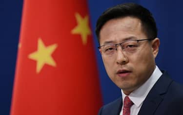 Chinese Foreign Ministry spokesman Zhao Lijian speaks at the daily media briefing in Beijing on April 8, 2020. (Photo by GREG BAKER / AFP) (Photo by GREG BAKER/AFP via Getty Images)
