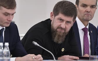 epa08090808 Head of the Chechen Republic Ramzan Kadyrov (C) attends a State Council meeting on state agricultural policy at the Kremlin in Moscow, Russia, 26 December 2019.  EPA/ALEXEY NIKOLSKY / SPUTNIK / KREMLIN POOL MANDATORY CREDIT