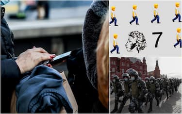 Trucco emoji proteste russia