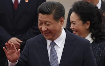 China's president Xi Jingping and his wife Peng Liyuanarrive Macau amid of the 15th anniversary of the establishment of MSAR at the Macau International airport, December 19, 2014. (SK Hon/EyePress News)/EYEPRESS_080816/Credit:EYEPRESS/SIPA/1412190813