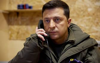 Kyiv, Ukraine.  17th Feb, 2022. Zelensky has urgent phone call with the President of European Council over the shelling of a kindergarten in Stanytsia Luhanska and called it a big provocation.  (Credit Image: © Ukrainian President's Office / ZUMA Press Wire Service)