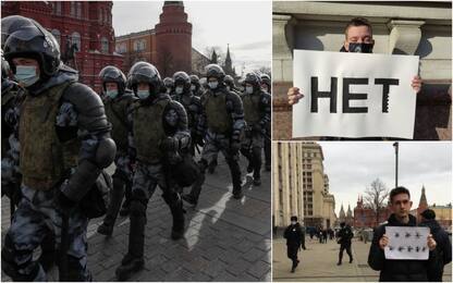 Russia, proteste con cartelli bianchi e simboli per evitare la censura