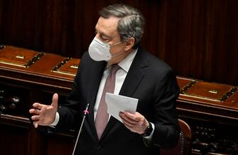 Italian Prime Minister Mario Draghi reports to the Lower House ahead of this week