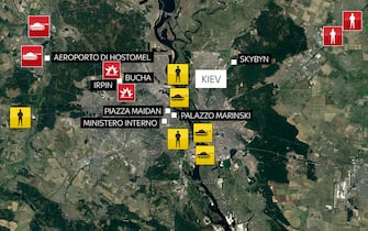 Guerra Ucraina mappa Kiev