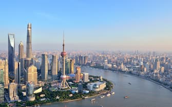 Shanghai urban skyline and the bund, China.