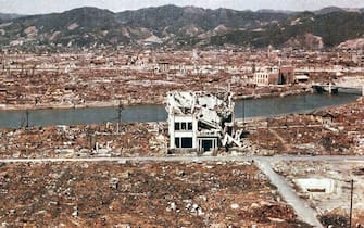The city of Hiroshima destroyed by the atomic bomb