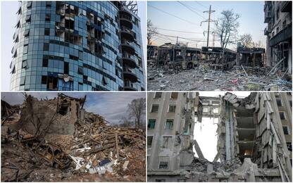 Ucraina, da Mariupol a Kharkiv: le immagini delle città distrutte