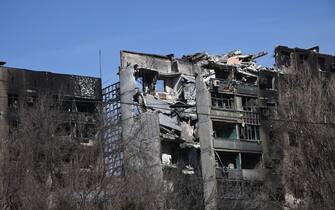 MARIUPOL, UKRAINE - MARCH 28, 2022: A view of damaged buildings. The Russian Armed Forces conduct a special military operation in Ukraine. Mikhail Tereshchenko/TASS/Sipa USA