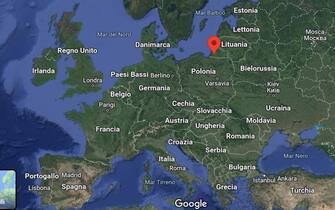 mappa Europa con posizione Kaliningrad