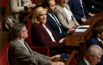 Marine Le Pen attends Ukrainian President Zelensky's address to members of the French Parliament, Paris, France, March 23, 2022 Photo by Laurent Zabulon / ABACAPRESS.COM