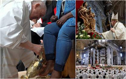 Messa e lavanda dei piedi in carcere, il Giovedì Santo del Papa. FOTO