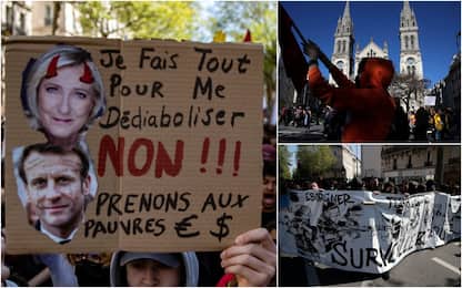 Elezioni Francia, in migliaia protestano contro Macron e Le Pen. FOTO
