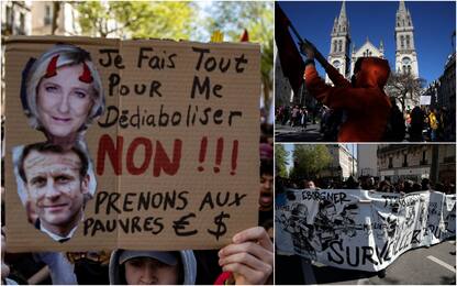 Elezioni Francia, in migliaia protestano contro Macron e Le Pen. FOTO